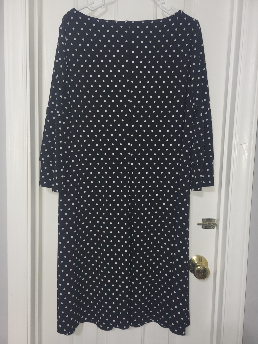 Lauren by Ralph Lauren Black Jersey Polka Dot A-Line Dress - Picture 2 of 10